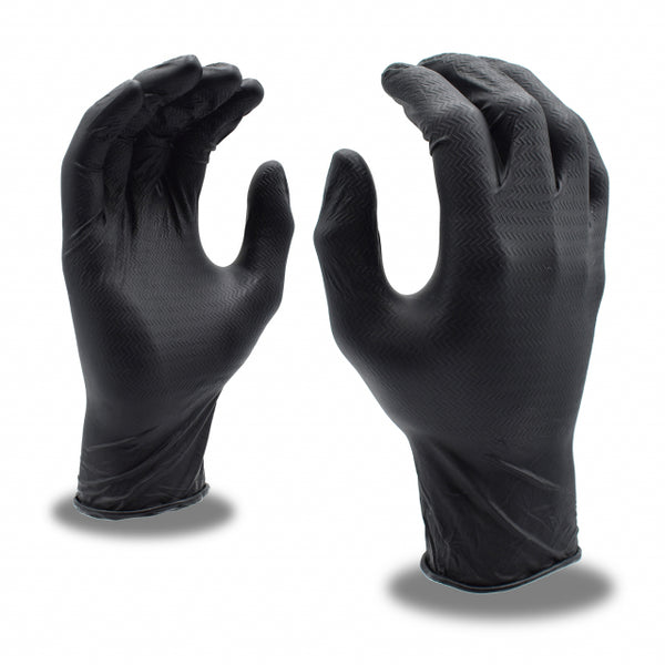 GlovePlus Black Nitrile Industrial Gloves by AMMEX, Size L - 100 count