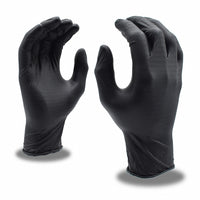 Medium Black Nitrile Gloves Embossed with Z-Tread - 100 gloves/box - Powder-Free