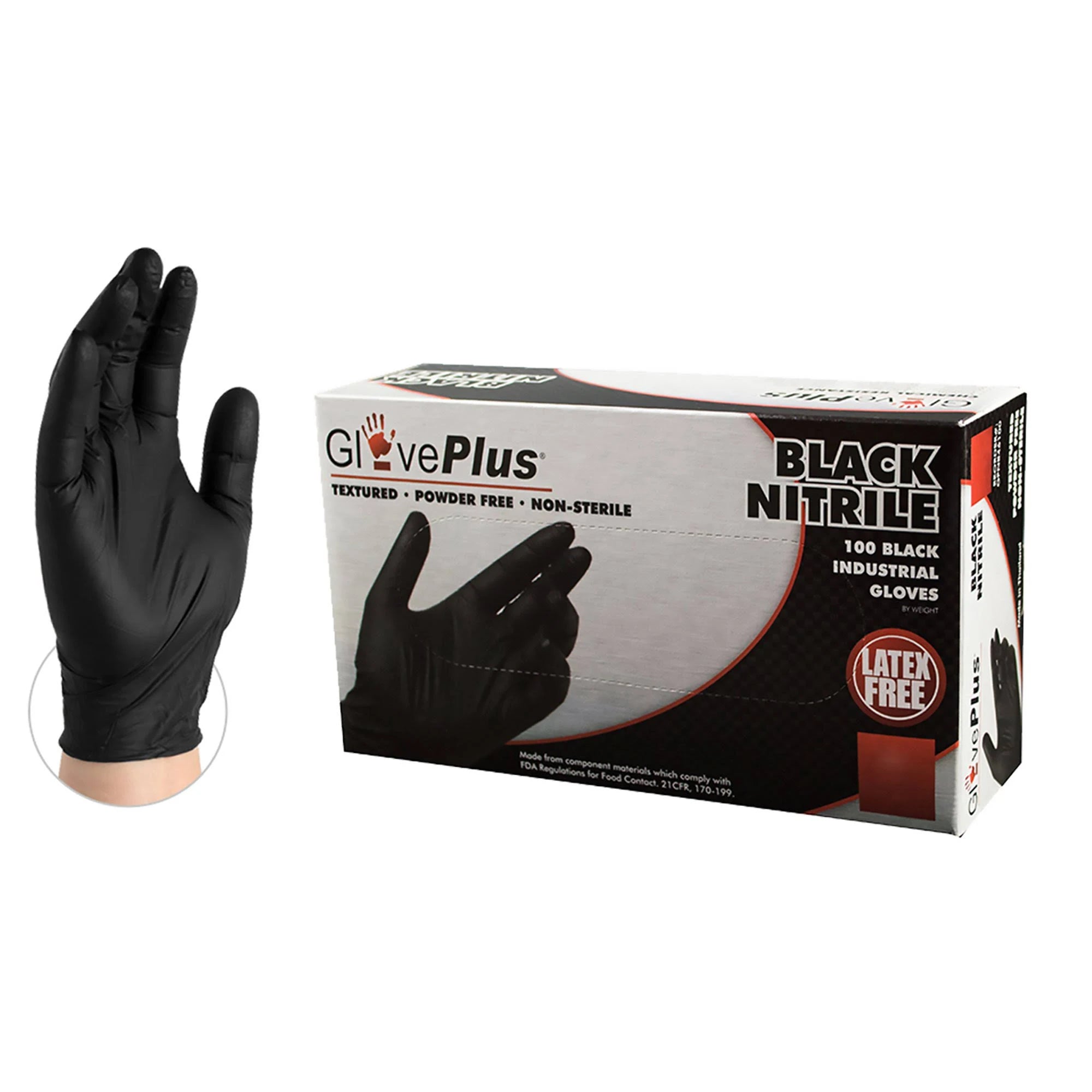 Disposable Nitrile Gloves, Black, M, 40-Ct.