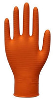Medium Orange Nitrile Gloves Embossed with Z-Tread - 100 gloves/box - Powder-Free