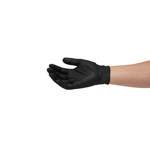 Ammex GlovePlus Chemical Resistant Textured, Powder and Latex Free, Black Gloves, Size Medium- 100 Count