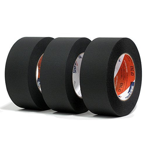 Shurtape CP743 - Premium-Grade Photo Masking Tape - 2 Inch X 60 Yards -  Matte Black Color - 3 Rolls per order